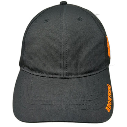 Browning Baseball Cap Black One Size Strapback Orange Buckmark Side Logo Hat
