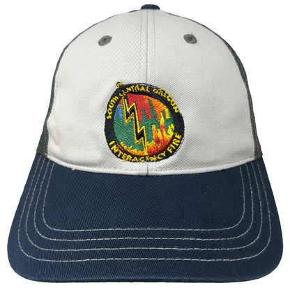 District Trucker Hat White Blue One Size Mesh Snapback Oregon Interagency Fire