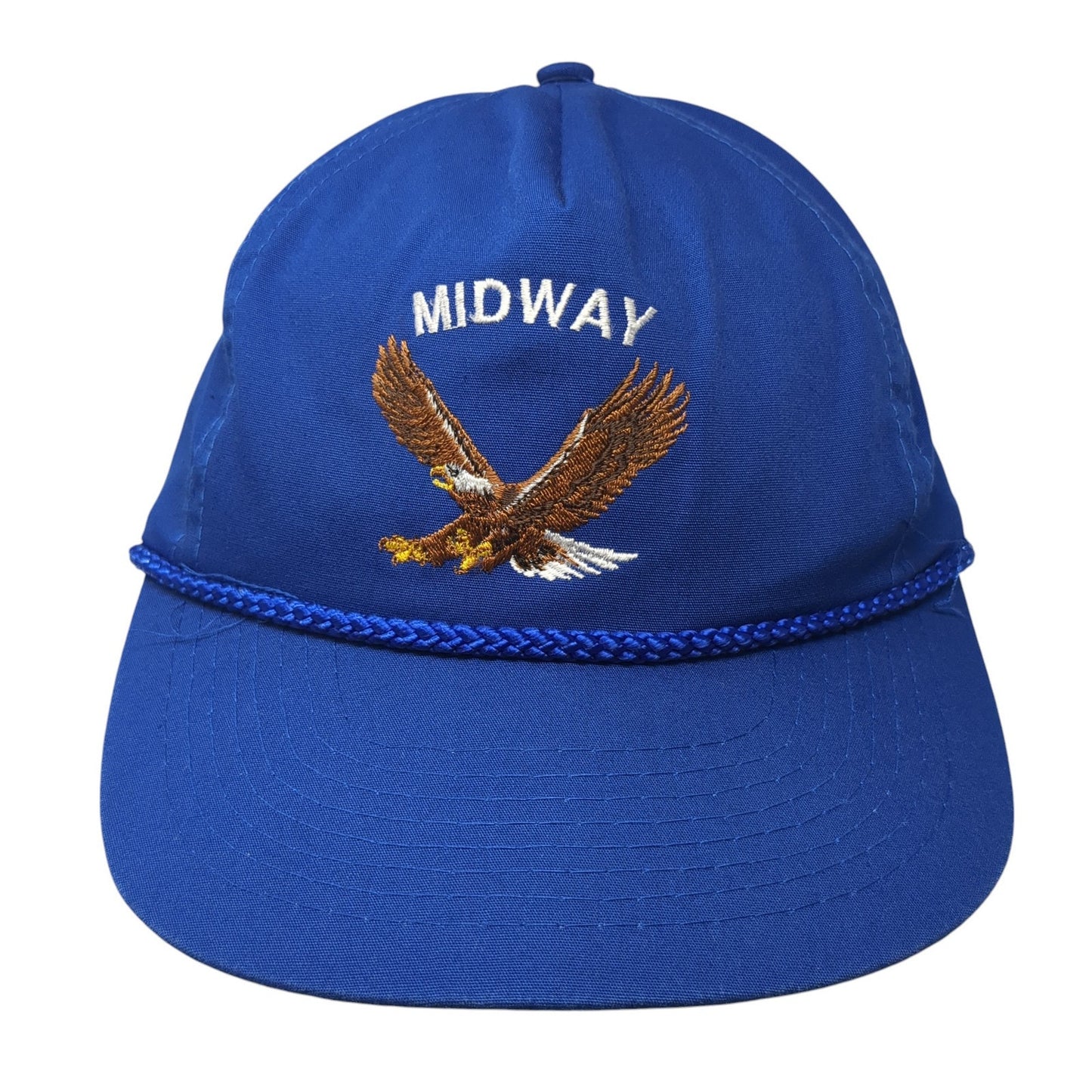 Midway Slideback Baseball Cap Blue OS Adjustable Embroidered Rope Designer Pro