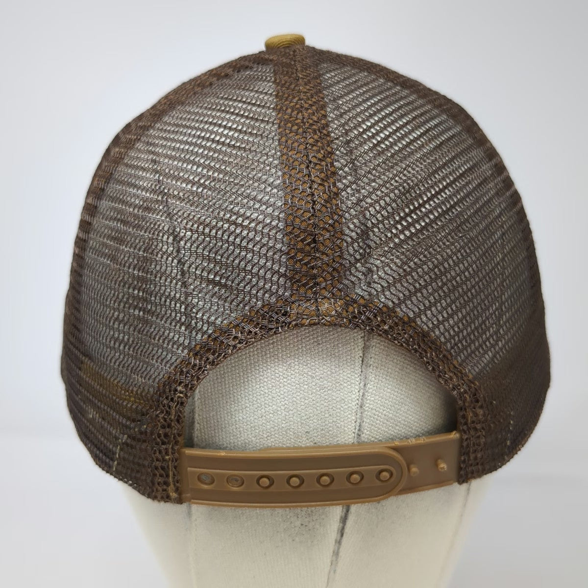 Knoss Brown Trucker Hat One Size Snapback Mesh Back Structured 3D Logo Tech 360