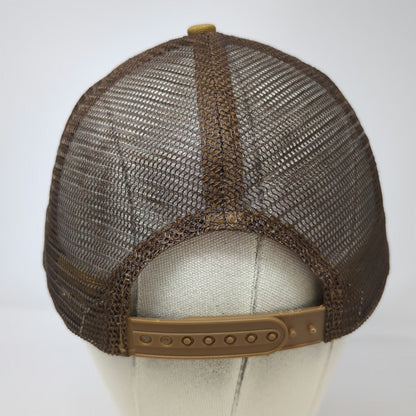 Knoss Brown Trucker Hat One Size Snapback Mesh Back Structured 3D Logo Tech 360