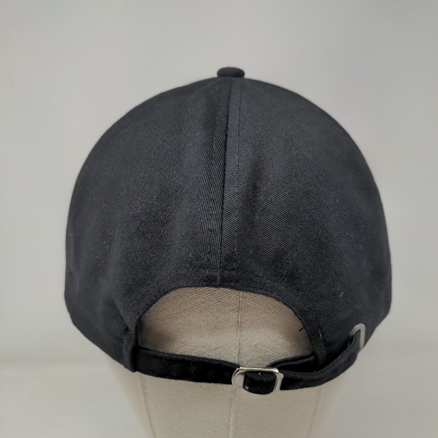FL Florida Slideback Hat Black OSFA Adjustable Embroidered Vented Holes 6 Panel