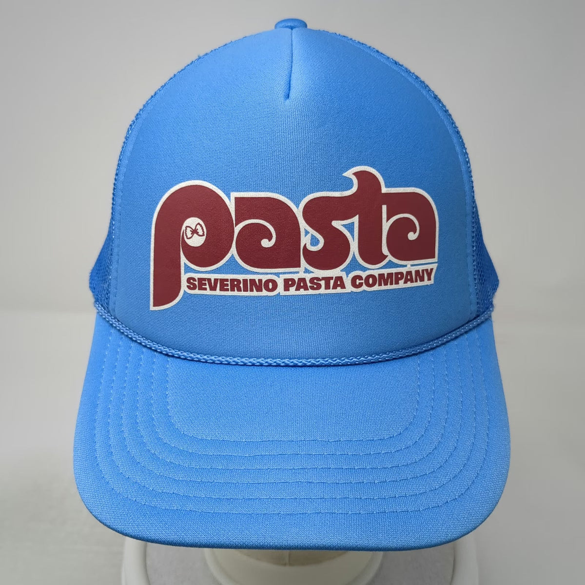 Otto Trucker Hat Blue One Size Severino Pasta Company Mesh Foam Snapback Graphic