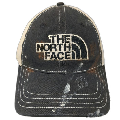 The North Face Baseball Cap Black Beige M Embroidered Paint Splatter Logo Hat