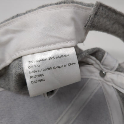 Unbranded Strapback Hat Gray One Size Adjustable 6 Panel Blank Wool
