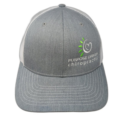 Richardson Trucker Hat Gray One Size Purpose Driven Chiropractic Logo Snapback