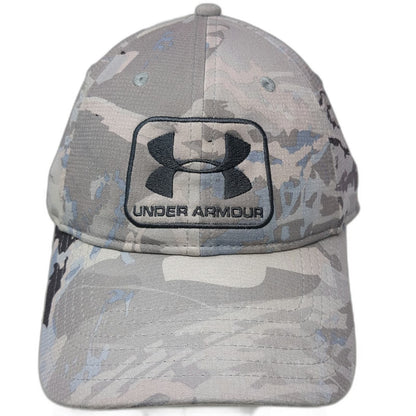 Under Armour Baseball Cap Gray Camo Fitted L Performance Logo Patch Flex Hat