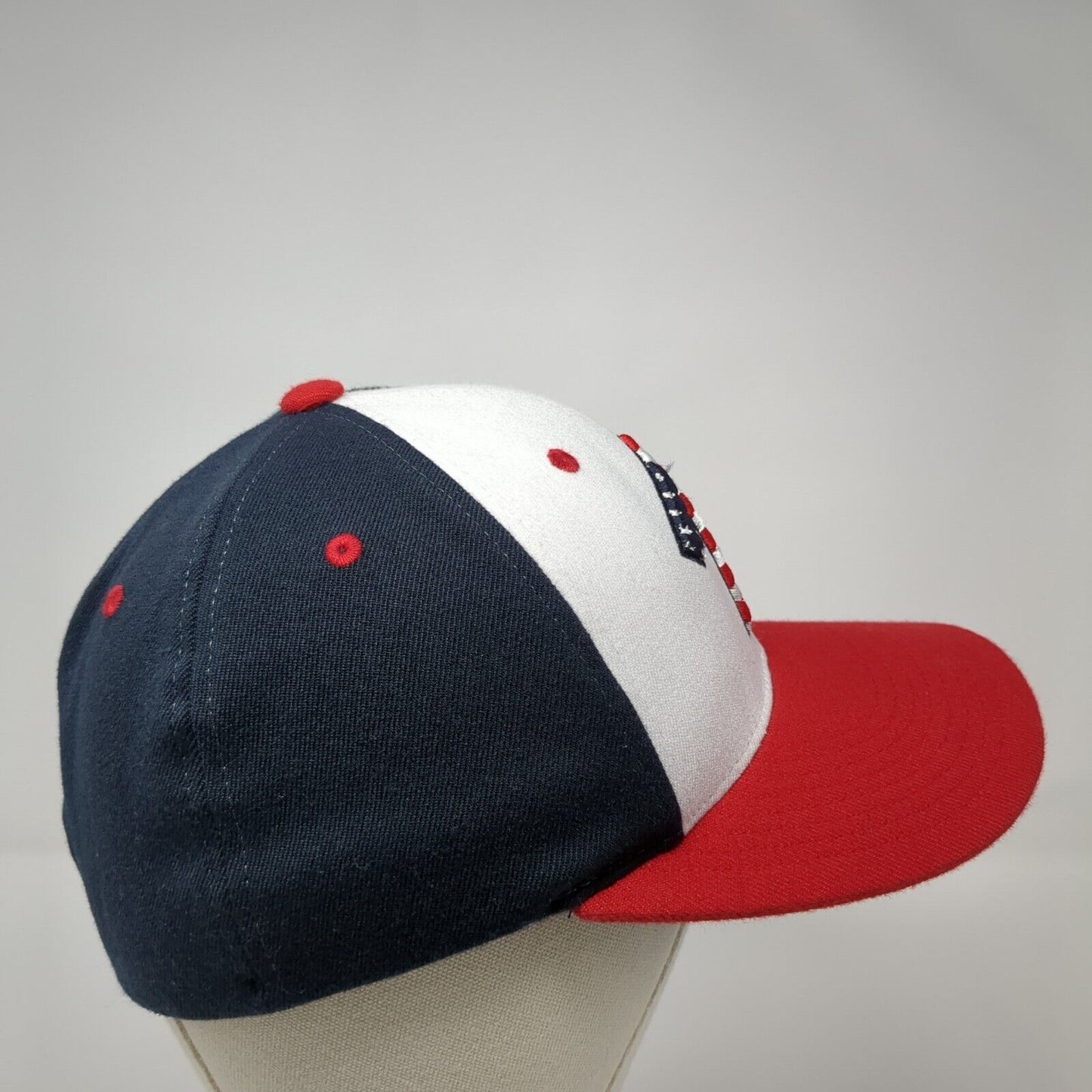 Zephyr Fitted Hat Multi Medium Embroidered Colorblock Patriotic 6 Panel