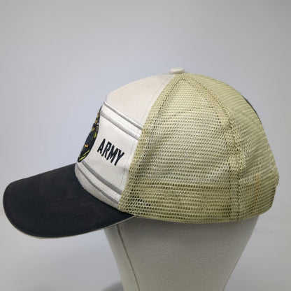 Best Trucker Hat Beige Black One Size Army Mule Knights Mesh USA Snapback