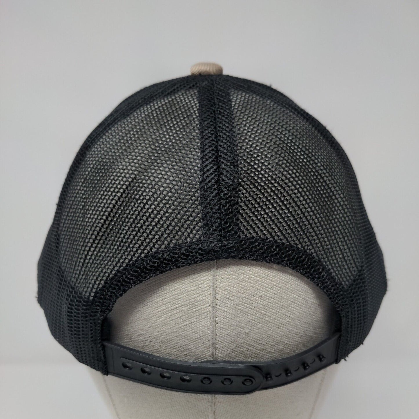 Scheels American Flag Snapback Trucker Hat Tan OSFM Mesh Back 6 Panel