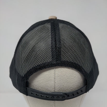 Scheels American Flag Snapback Trucker Hat Tan OSFM Mesh Back 6 Panel