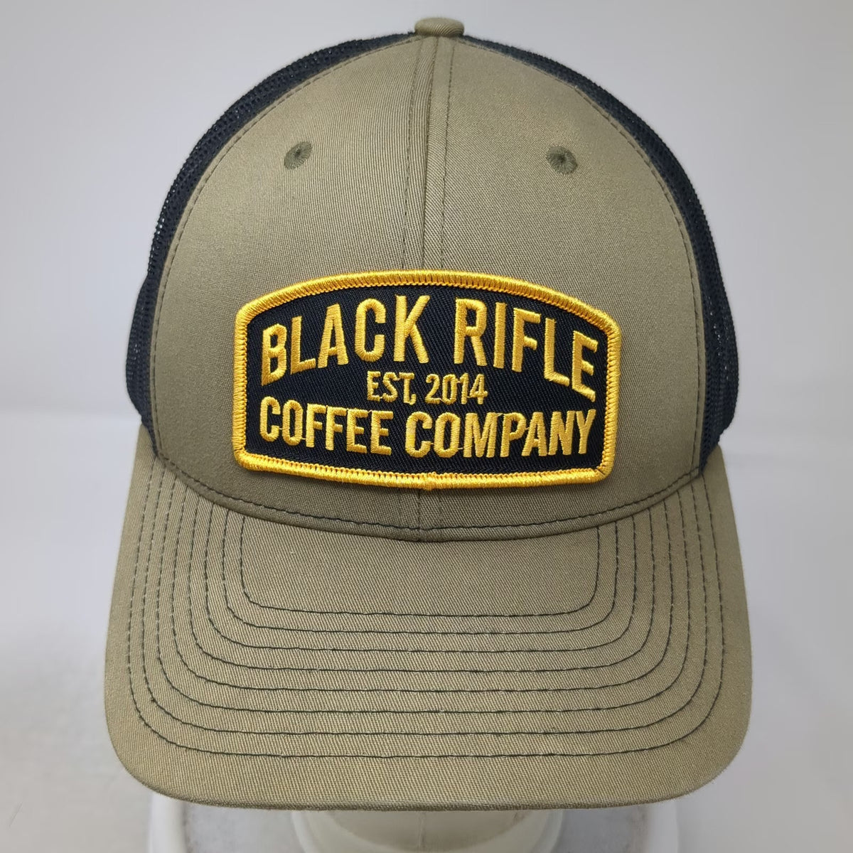 Richardson Trucker Hat Green One Size Black Rifle Coffee Company Mesh Snapback