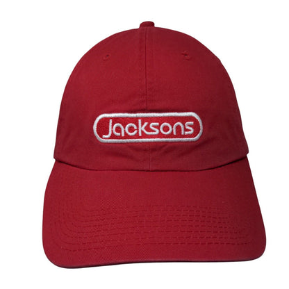 Jacksons Slideback Hat Red One Size Embroidered 6 Panel Fahrenheit