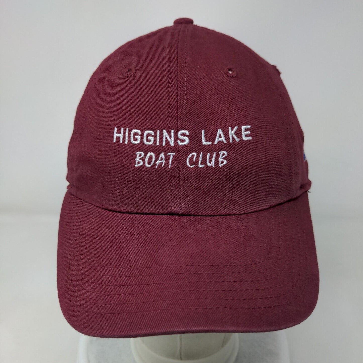 Higgins Lake Boat Club Slideback Hat Red M/L Embroidered Richardson