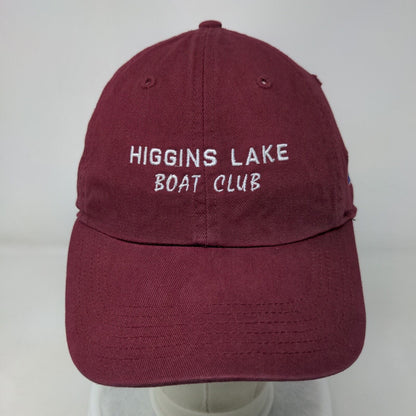 Higgins Lake Boat Club Slideback Hat Red M/L Embroidered Richardson
