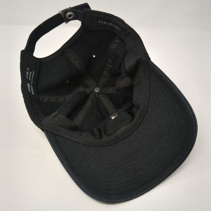Adidas Slideback Hat Black One Size Adjustable Embroidered Vented Holes 6 Panel