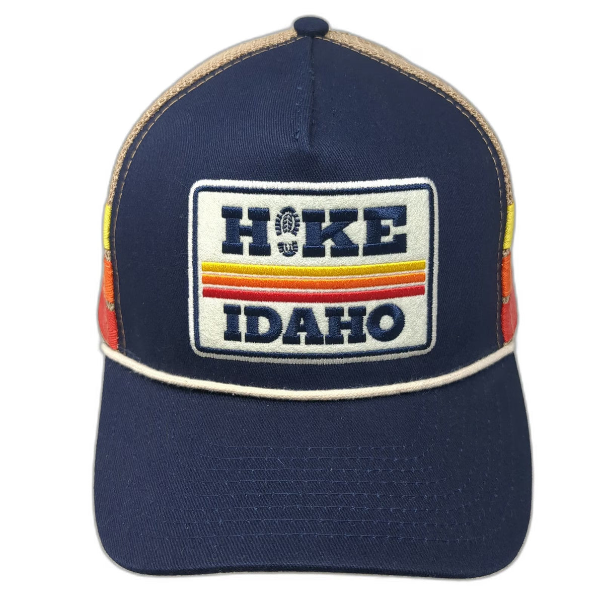 Salty Bear Trucker Hat Blue One Size Hike Idaho Mesh Snapback Rope Side Stripes