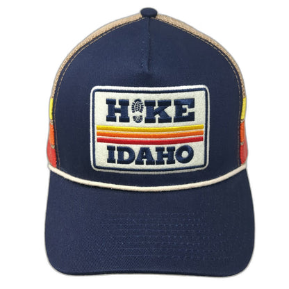 Salty Bear Trucker Hat Blue One Size Hike Idaho Mesh Snapback Rope Side Stripes