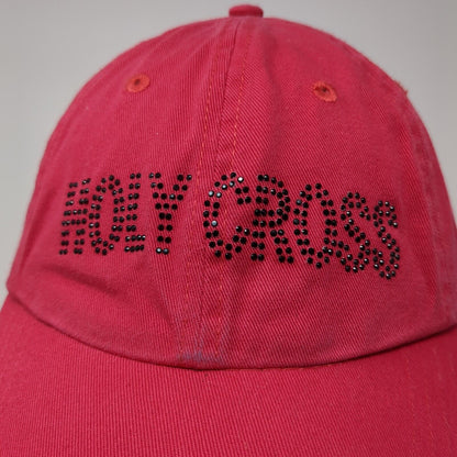 Holy Cross Strapback Hat Red OS Adjustable Classic Cut Rhinestone UltraClub