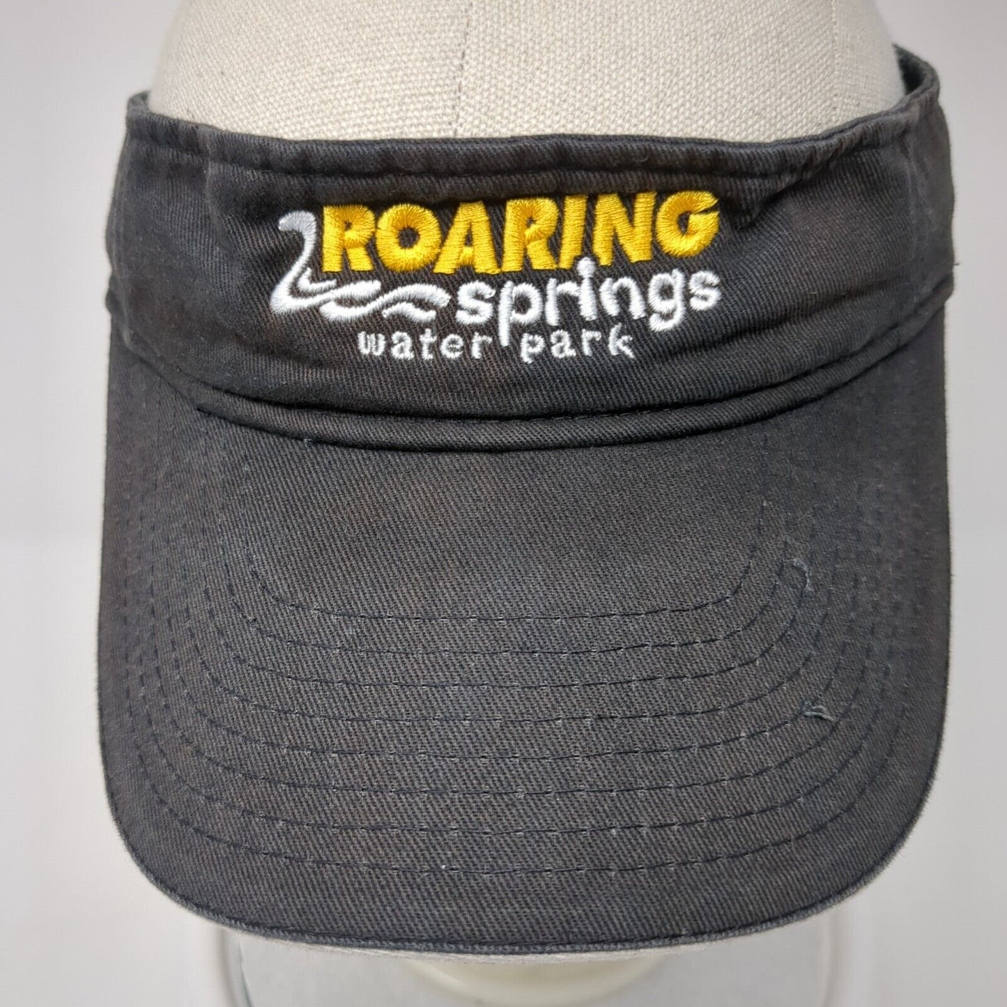 Roaring Springs Water Park Strapback Sun Visor Hat Black One Size