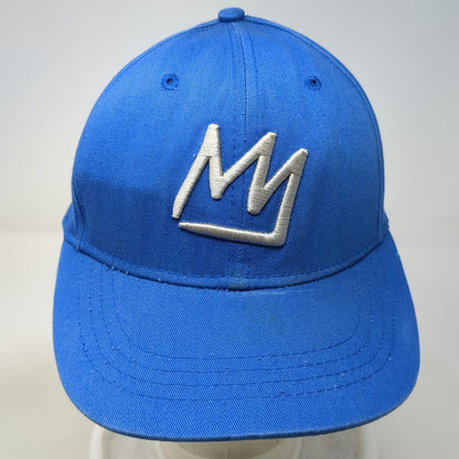 Mammoth Mountain Snapback Hat Blue One Size Ski Trail Map Crown Logo Graphic