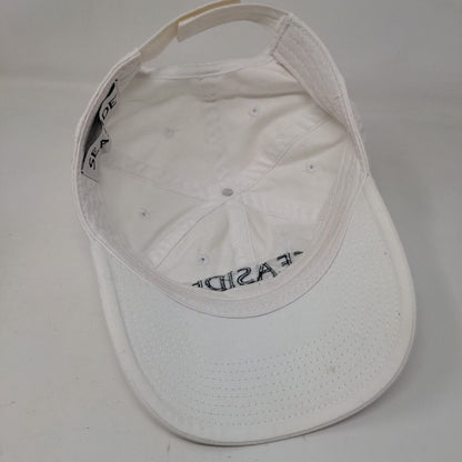 Seaside Strapback Hat White OSFM Adjustable Embroidered Vent Holes