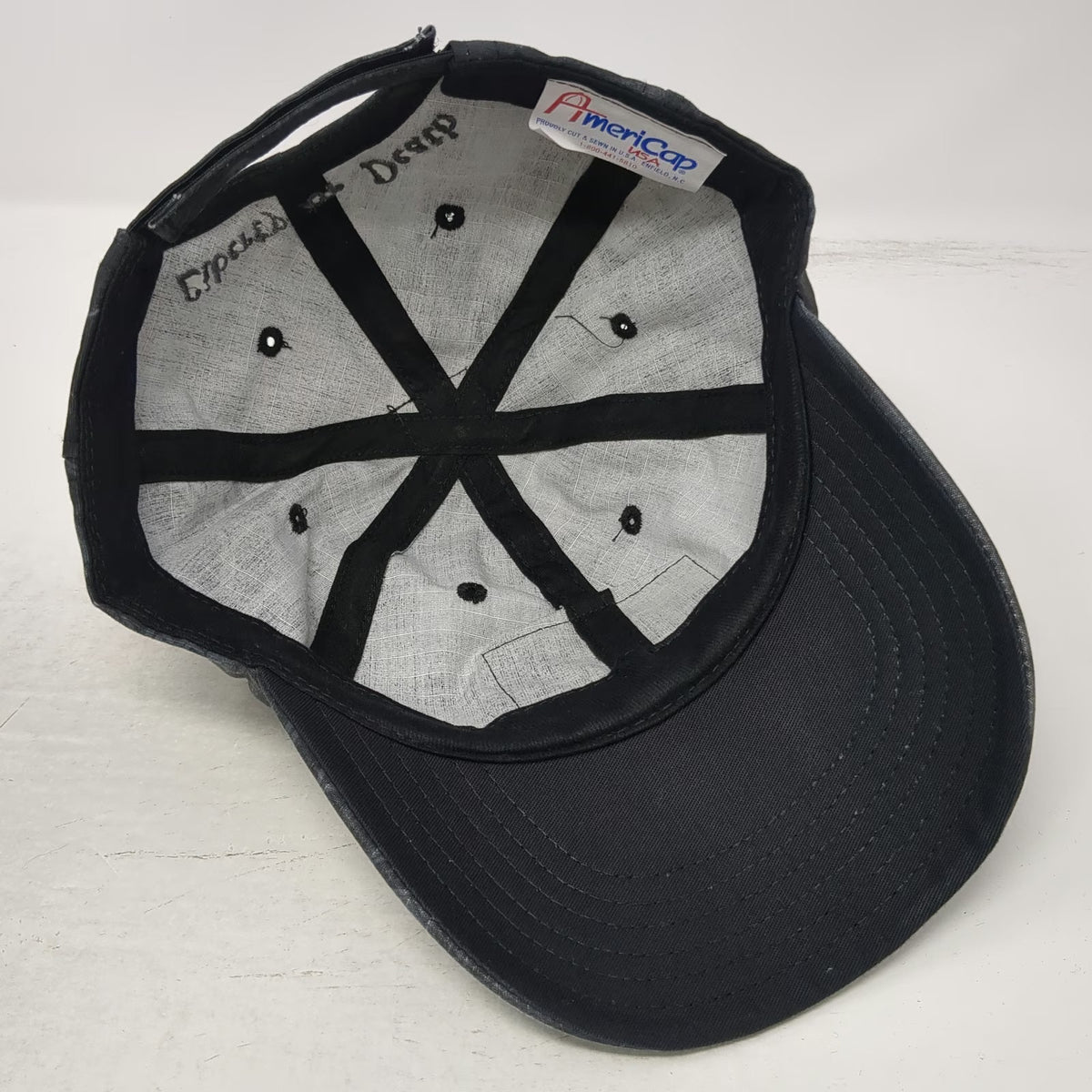 Patriot Outdoors Baseball Cap Black Gray Camo One Size Skull III Ripstop USA Hat