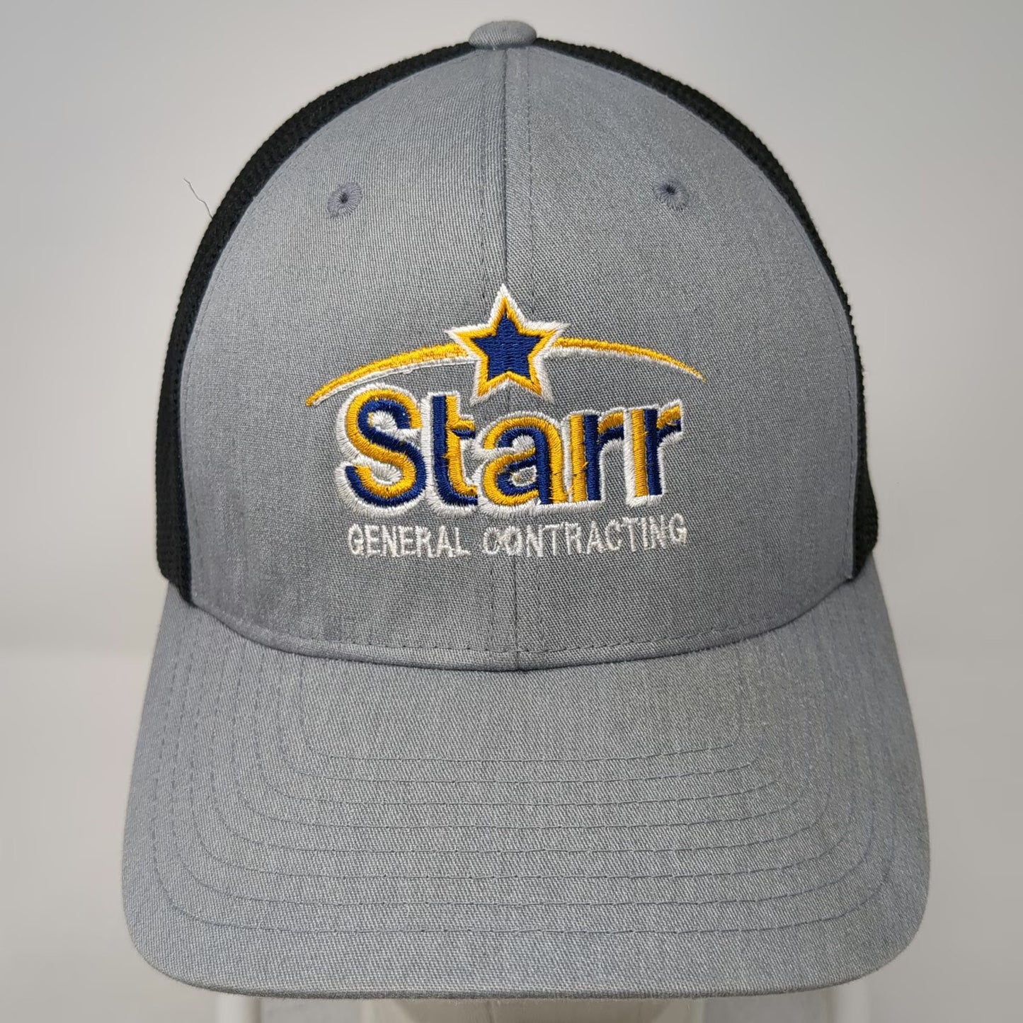 Port Authority Baseball Cap Gray XL Starr General Contracting Mesh Flexfit Hat