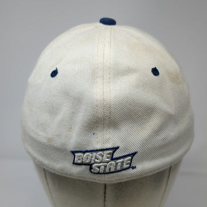 Boise State Broncos NCAA Zephyr White 7 1/8 Autographed Fitted Cap Hat Blue Logo