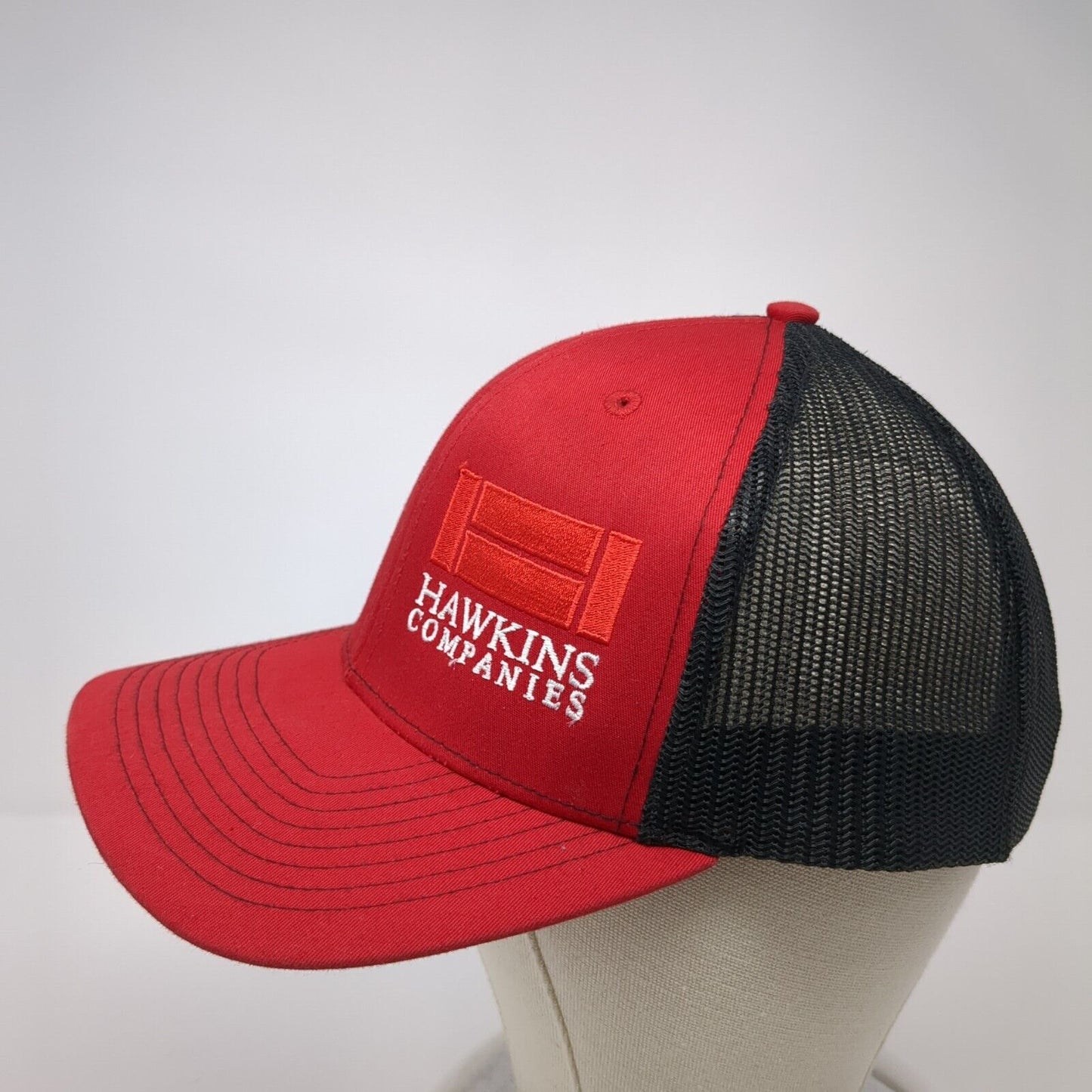 Hawkins Companies Snapback Trucker Hat Red OS Adjustable Mesh Back Richardson