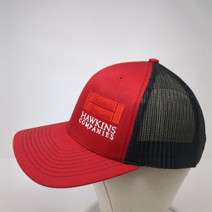 Hawkins Companies Snapback Trucker Hat Red OS Adjustable Mesh Back Richardson