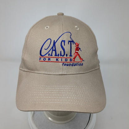 CAST For Kids Foundation Strapback Hat Tan OSFA Adjustable Embroidered KC Caps