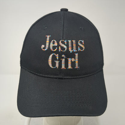 Jesus Girl Slideback Hat Black One Size Adjustable Embroidered Cross