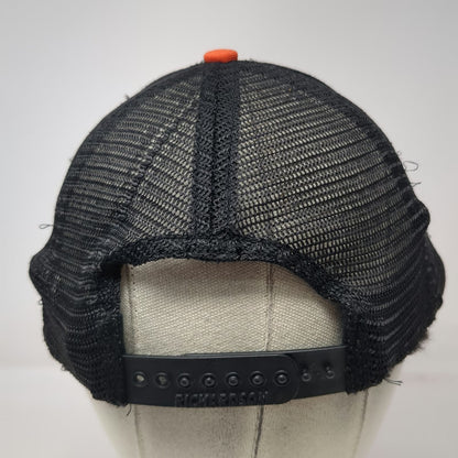 Richardson Trucker Hat Beige Black Orange One Size Universal Athletic Patch