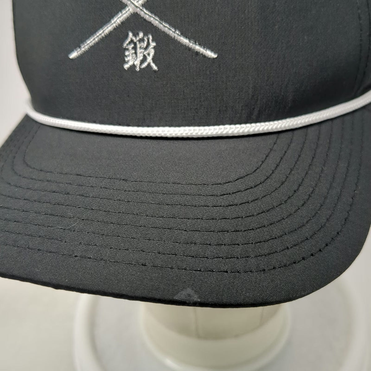 Miura 5 Panel Black Hat OSFM Rope Detail Crossed Katana Golf Snapback Polyester