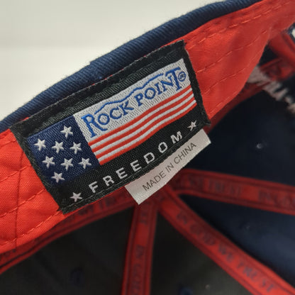 Rock Point Baseball Cap Blue One Size CAS Aviation American Flag Bill Hat Logo