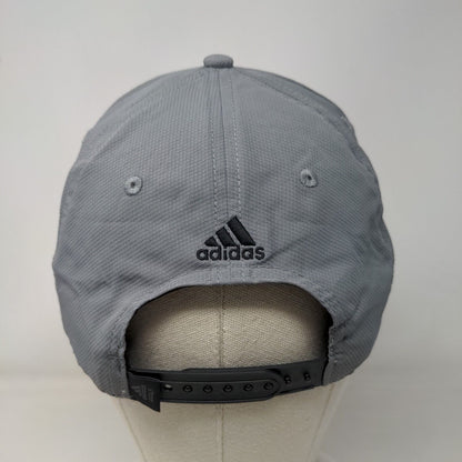 Adidas 3 Stripes Snapback Hat Gray OSFM Adjustable Solid Vent Holes
