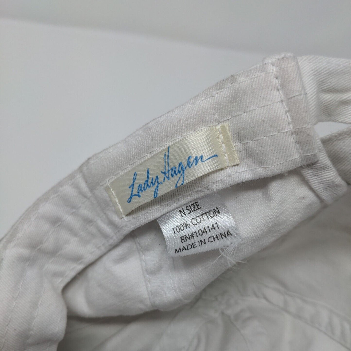 Lady Hagen Tie Back Hat White One Size Golf Tee Rhinestone 6 Panel