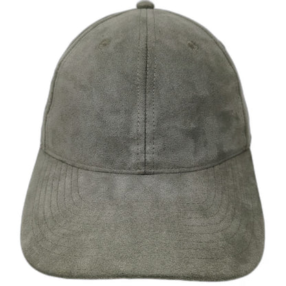 H&M Baseball Cap Green One Size Suede Look Polyester Strapback Slide Buckle Hat