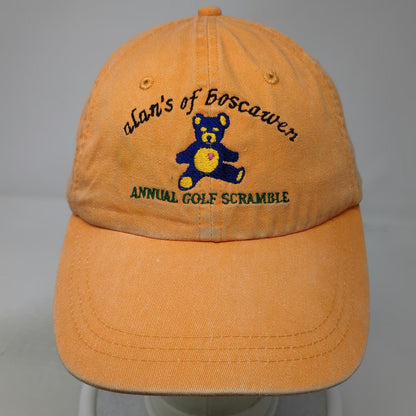 Adams Baseball Cap Orange One Size Alans of Boscawen Golf Scramble Bear NH Hat