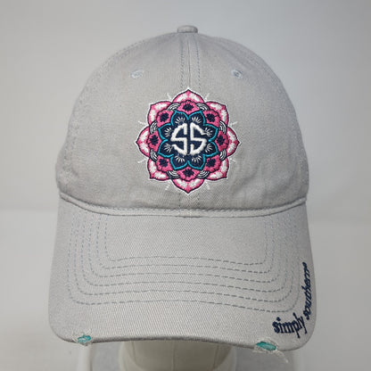 Simply Southern Mandala Slideback Hat Gray One Size Solid Adjustable