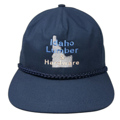 Sportcap Supreme 5 Panel Blue One Size Rope Brim Leather Strap Idaho Lumber Hat
