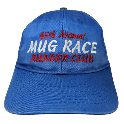 45th Annual Mug Race Rudder Club Snapback Hat Blue OSFA Embroidered Toppers