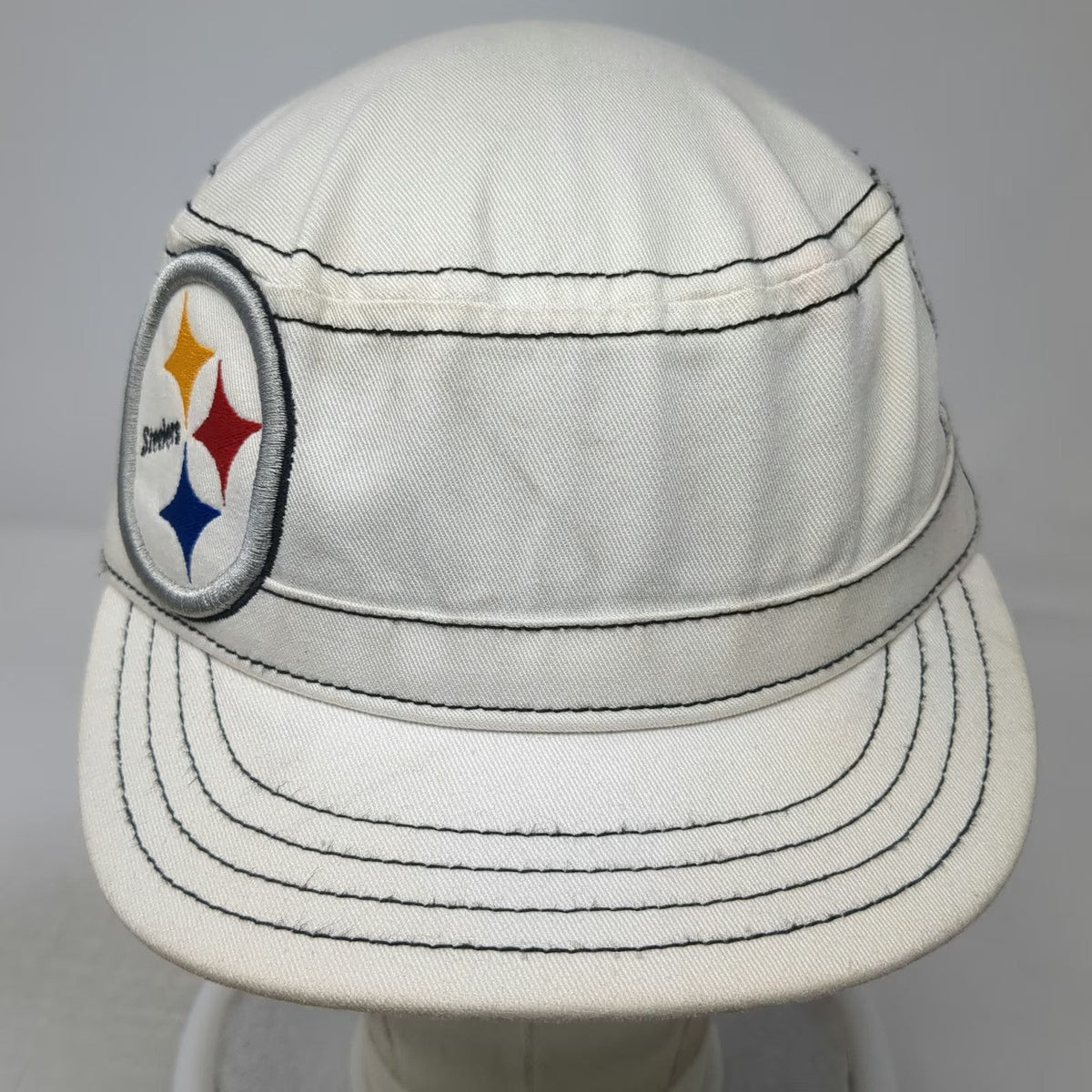 New Era Pittsburgh Steelers NFL Army Cap White One Size Contrast Stitching Hat