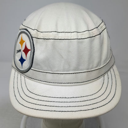 New Era Pittsburgh Steelers NFL Army Cap White One Size Contrast Stitching Hat