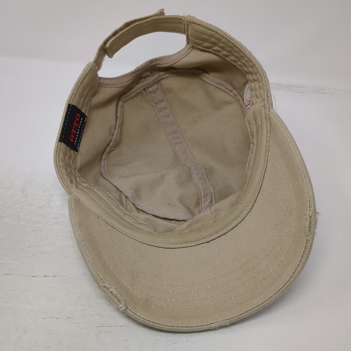 Otto Army Cap Beige One Size 3K Ranch Star Idaho Cotton Side Logo Strapback Hat