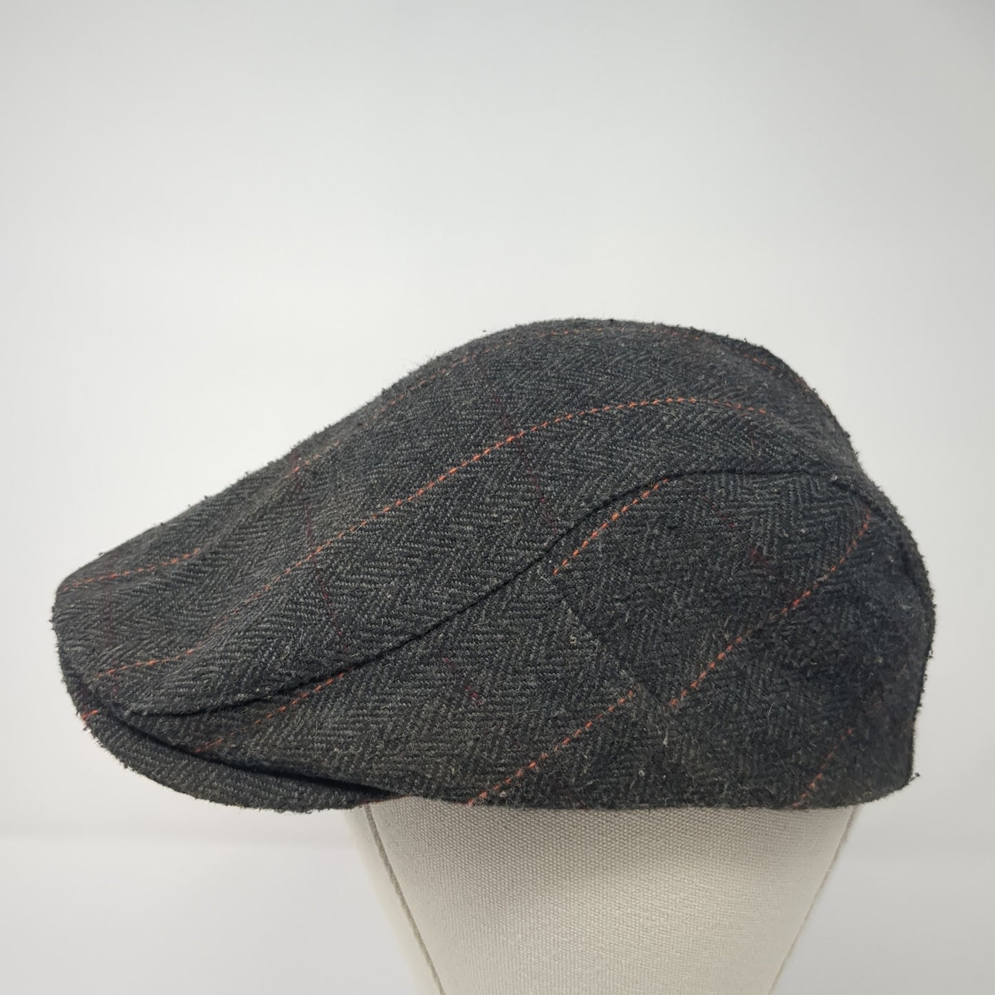 Unbranded Newsboy Cap Gray One Size Adjustable Lightweight Tweed Blank