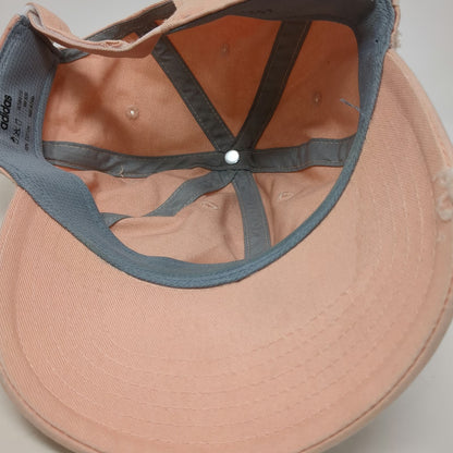 Adidas Baseball Cap Pink One Size Strapback Distressed Embroidered Logo Hat