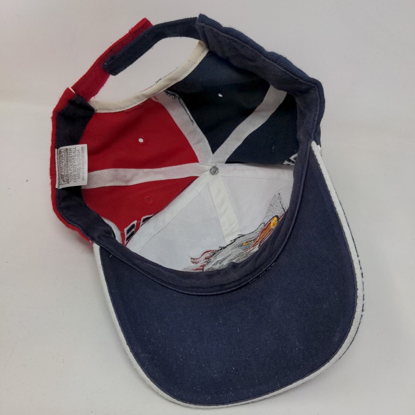 American Flag Eagle Strapback Hat Multi OSFA Embroidered Colorblock