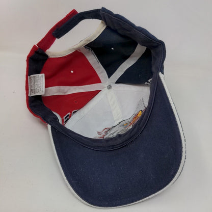 American Flag Eagle Strapback Hat Multi OSFA Embroidered Colorblock